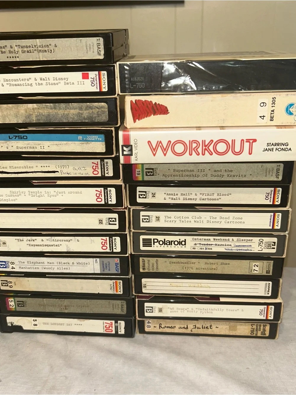 Lot of 45 Vintage Betamax Tapes